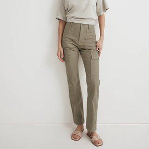 Madewell The Garment-Dyed '90s Straight Cargo Pant in Ash Green (Size 28)